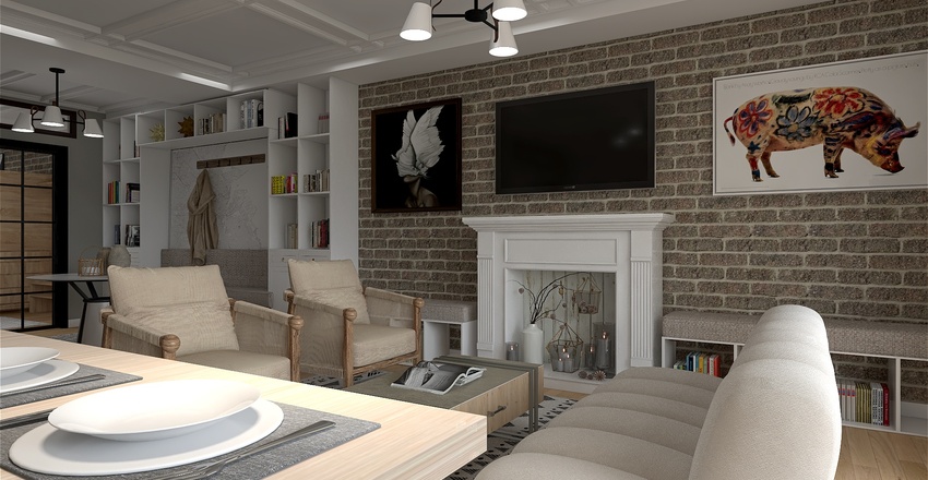 New York Row House Apt Buikding Redesign Interior Design Render