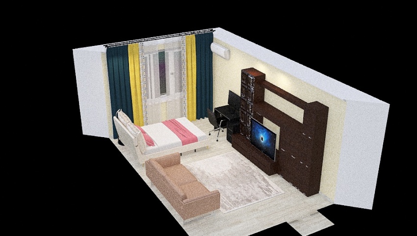 Спальня-гостиная 3d design picture 24.78