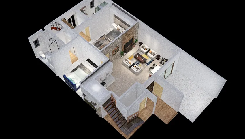 ZPN villa off ground floor sectional 3d design picture 237.23