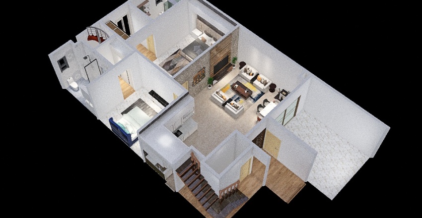 ZPN villa off ground floor sectional 3d design renderings