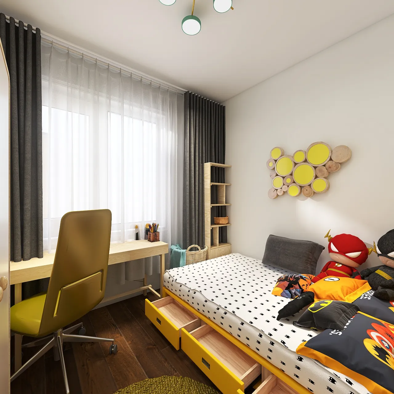 kids room 3d design renderings