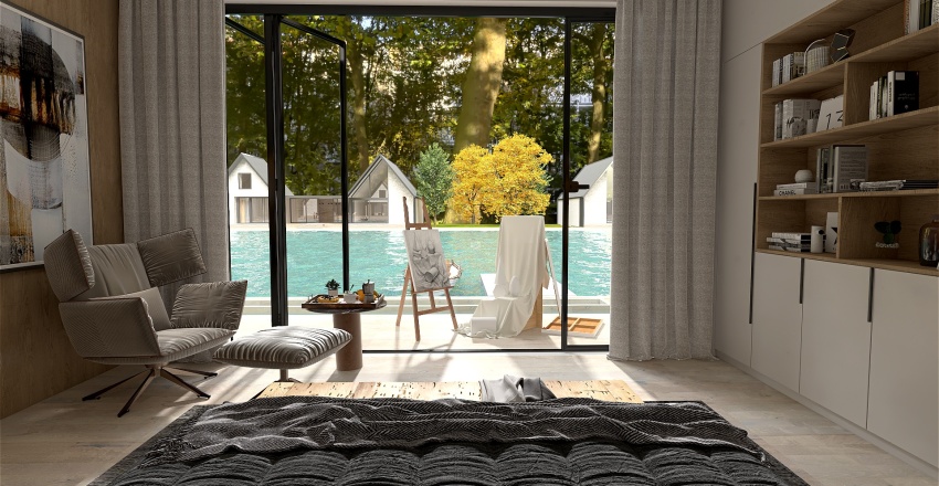 Contemporary Scandinavian Las casas del lago WoodTones Beige 3d design renderings