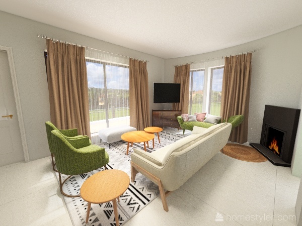 Ooty House Floor plan - Living 3d design renderings
