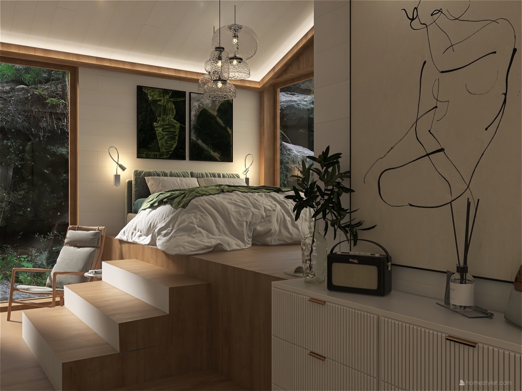 Luxury Cabin 3d design renderings