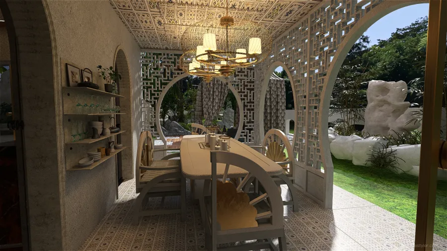 StyleOther villa arabesch Beige ColorScemeOther 3d design renderings