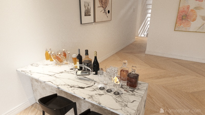 Great Room/Dining/Kitchen/Foyer 3d design renderings