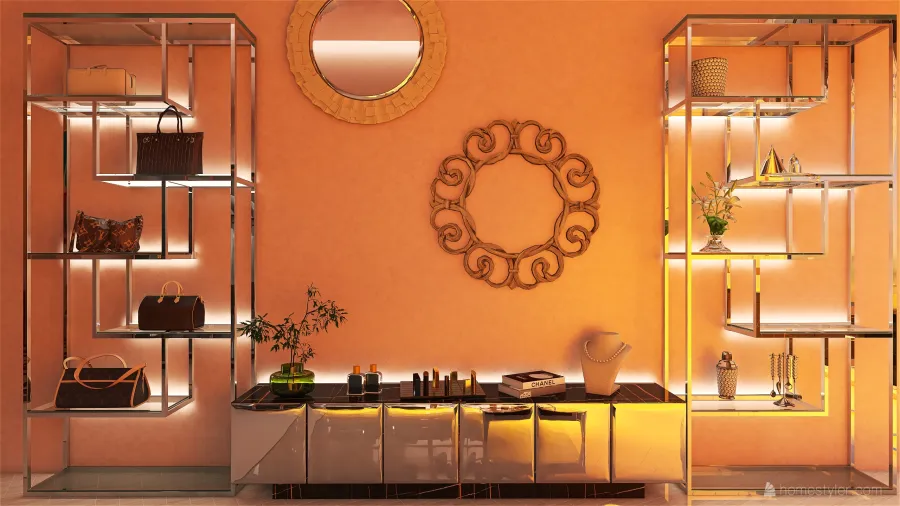 Costal Orange Red Yellow Boutique 3d design renderings