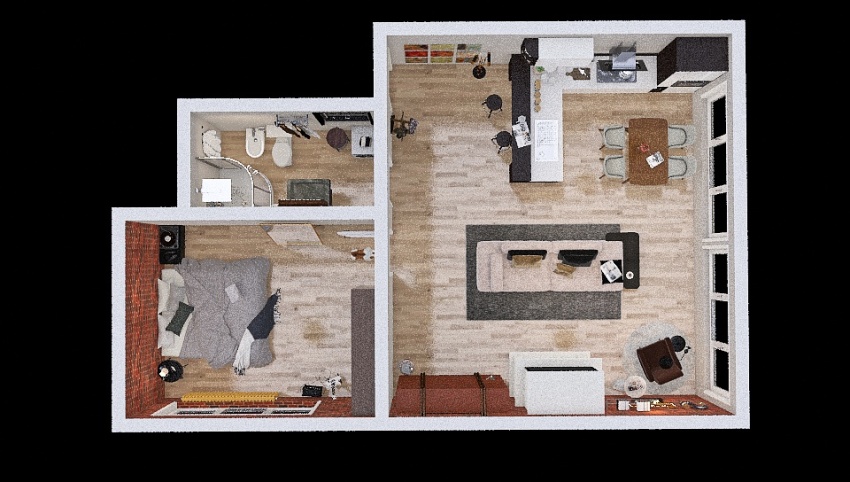 studio apartement 3d design picture 73.39
