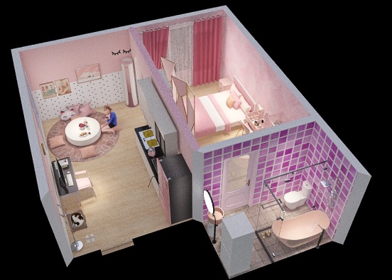 Sweet home Pink & White Design Rendering