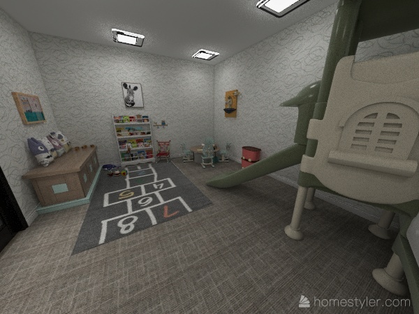 Kids Play Room 3d design renderings