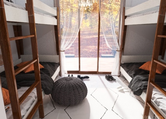 Small Fall Cabin Design Rendering