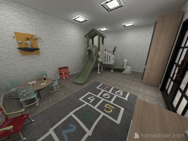 Kids Play Room 3d design renderings