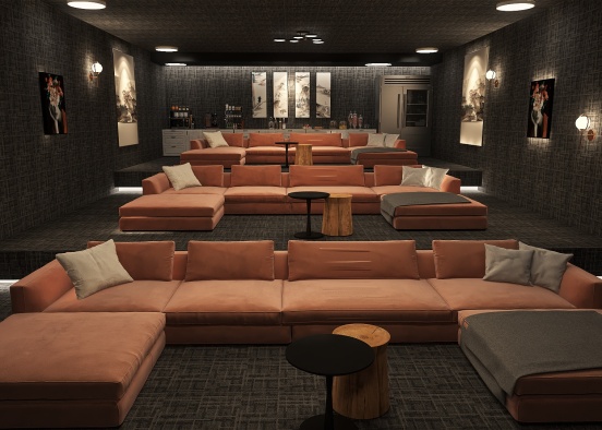 tv room/home cinema Design Rendering