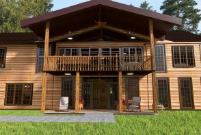 Log Home Design Rendering