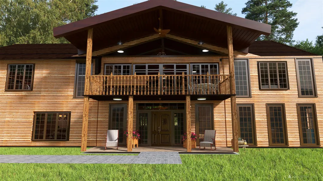 Log Home 3d design renderings