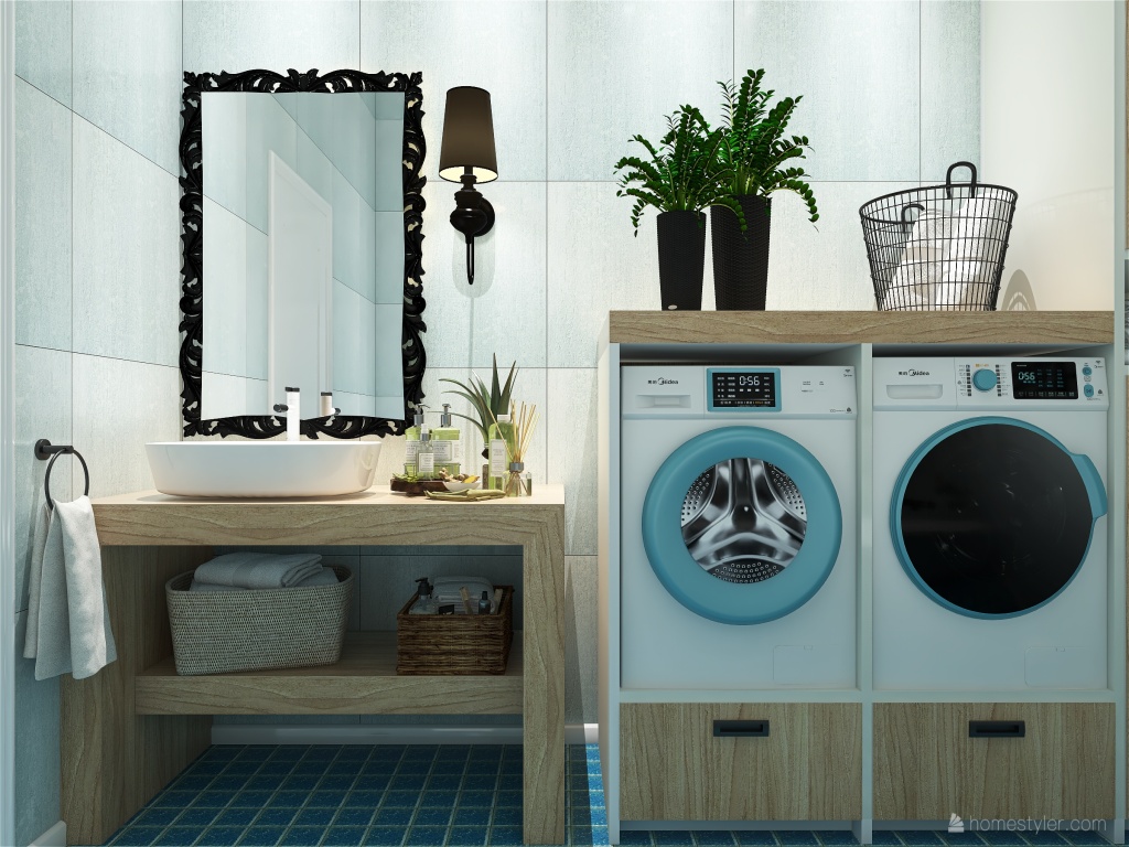 Bathroom/Laundry 3d design renderings