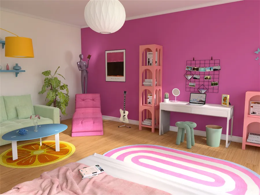 pastel room 3d design renderings