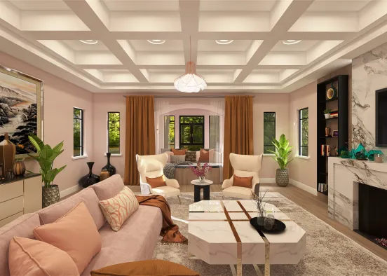 Living Room Decor Design Rendering