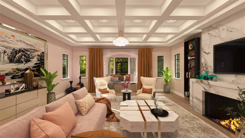 Living Room Decor 3d design renderings