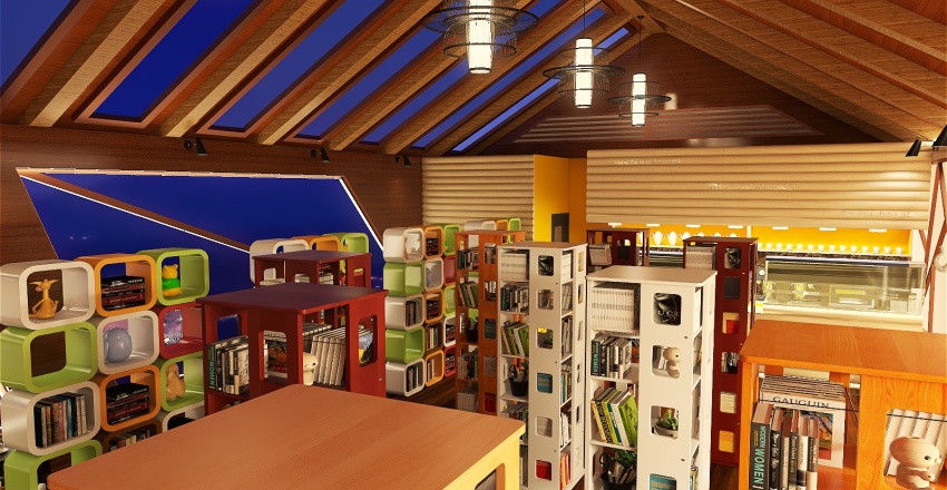 Bookstore 3d design renderings