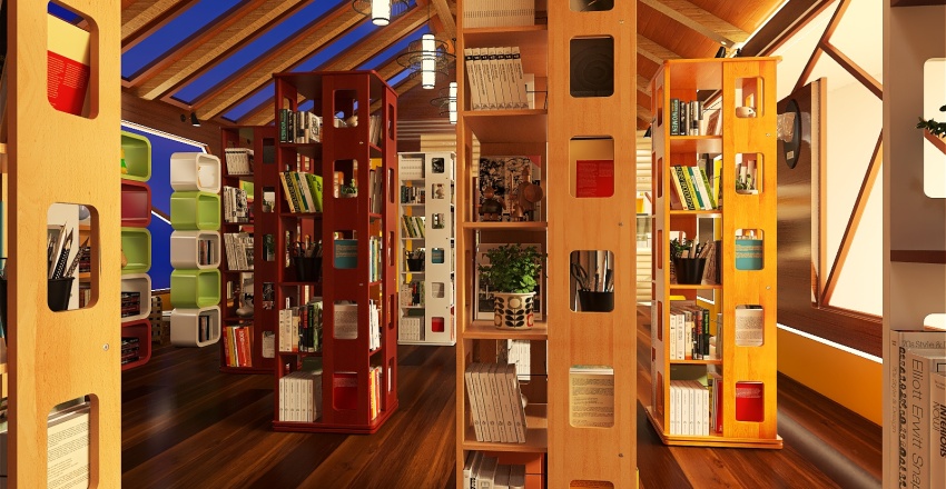 Bookstore 3d design renderings