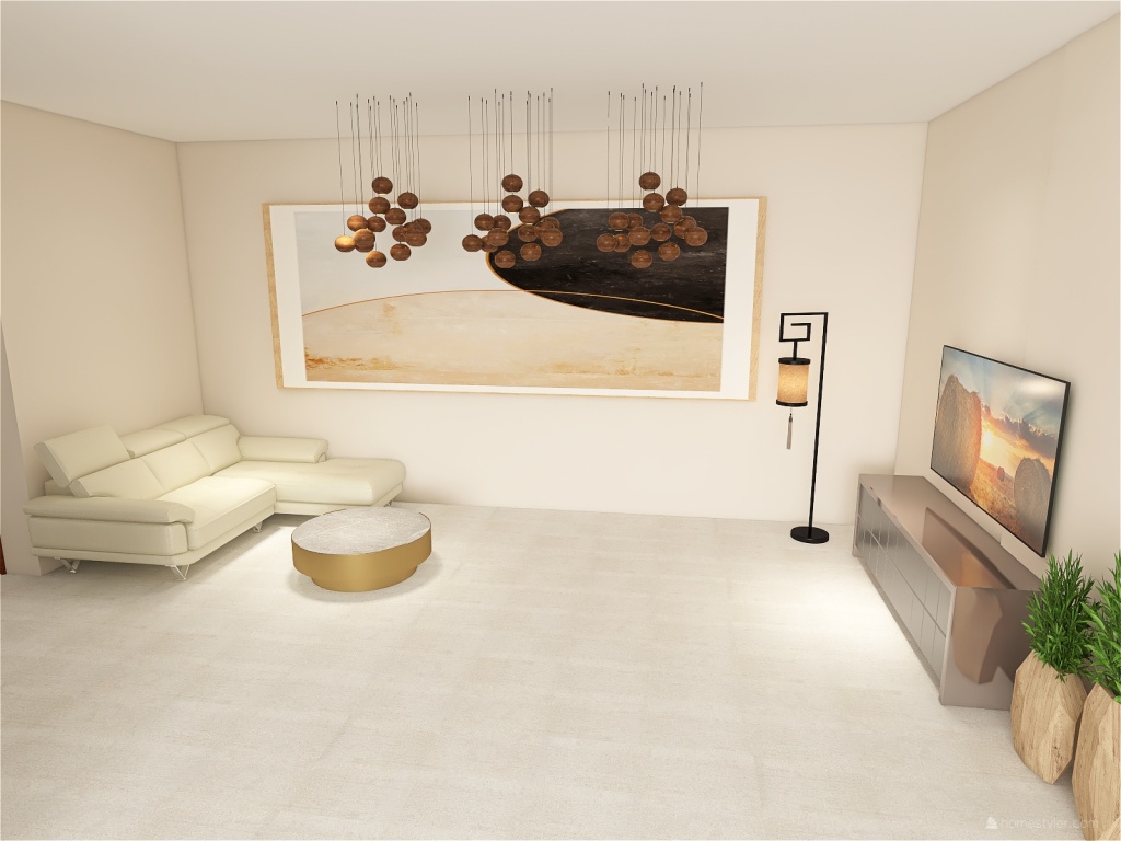 Dining & TV Room 3d design renderings