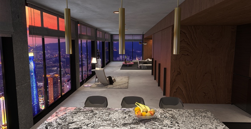 High Rise in Metropolis Interior Design Render