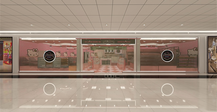 Hello Kitty Baker's House - Commercial Design Interior Design Render