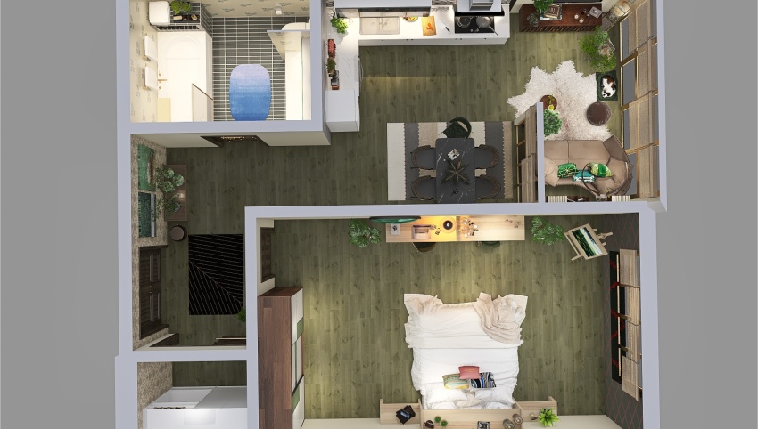 Your first studioapartment 3d design picture 83.79