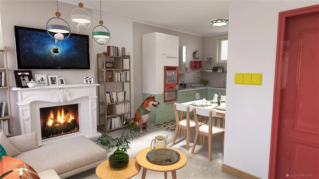 Happy Living Room 3d design renderings