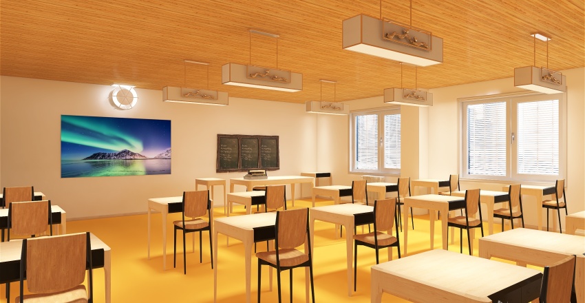 Aula scolastica 3d design renderings