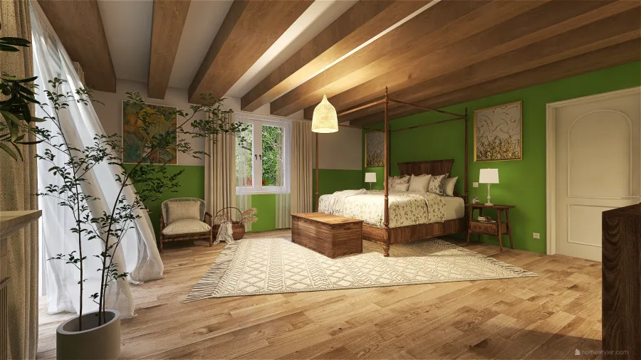 Rustic Mama's house WoodTones Beige 3d design renderings