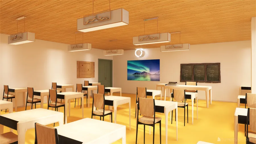 Aula scolastica 3d design renderings