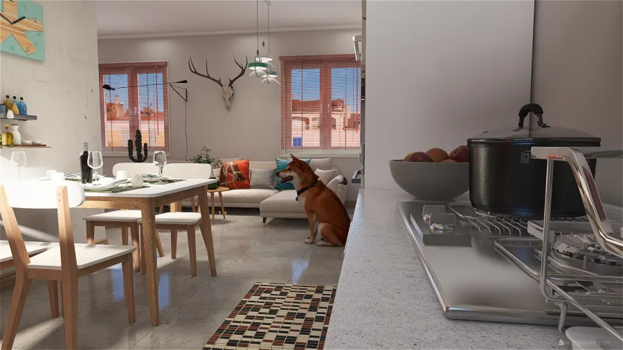 Happy Living Room 3d design renderings