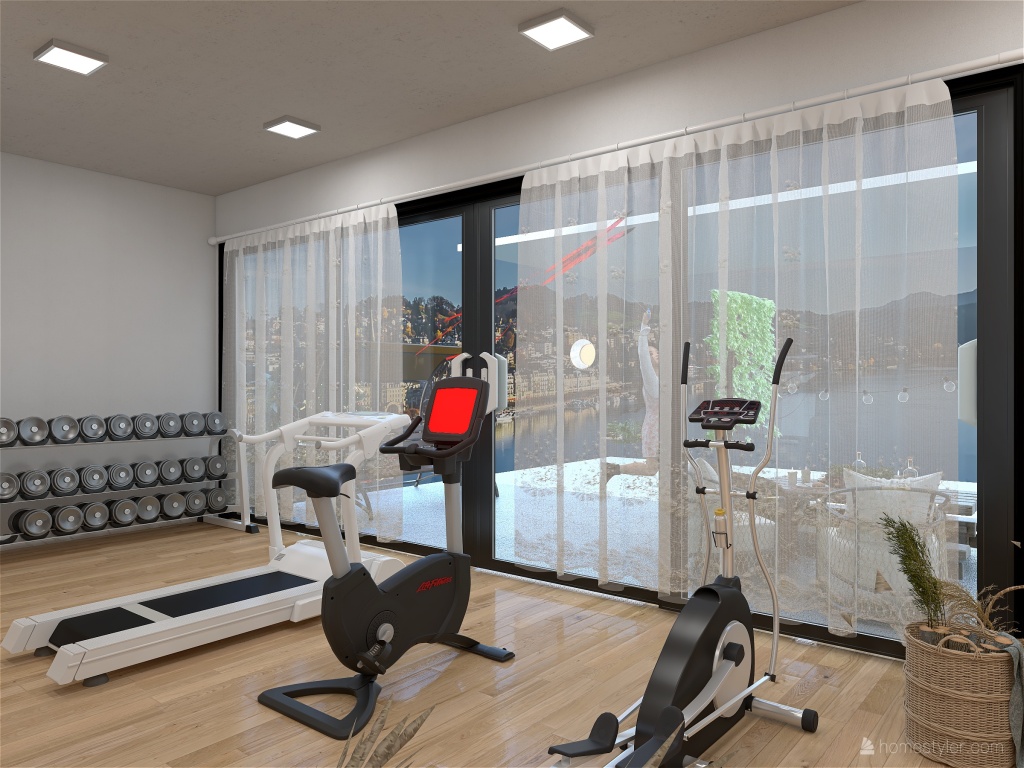 Dining Room and Gym 3d design renderings