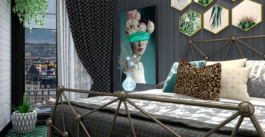 The funky honeycomb house Interior Design Render