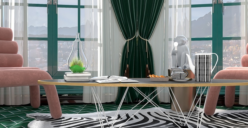 The funky honeycomb house Interior Design Render