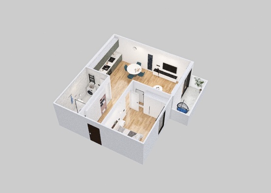 65 m2 small flat Design Rendering