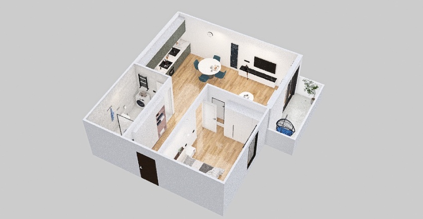 65 m2 small flat 3d design renderings