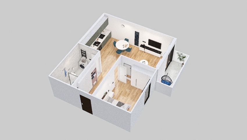 65 m2 small flat 3d design picture 68.58