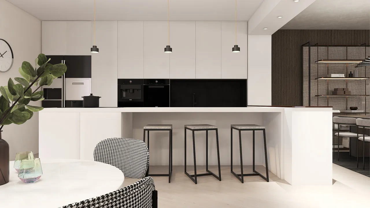 Modern StyleOther White Grey Kitchen 3d design renderings