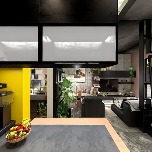 KITCHEN/DININ/LIVIN ROOM 3d design renderings