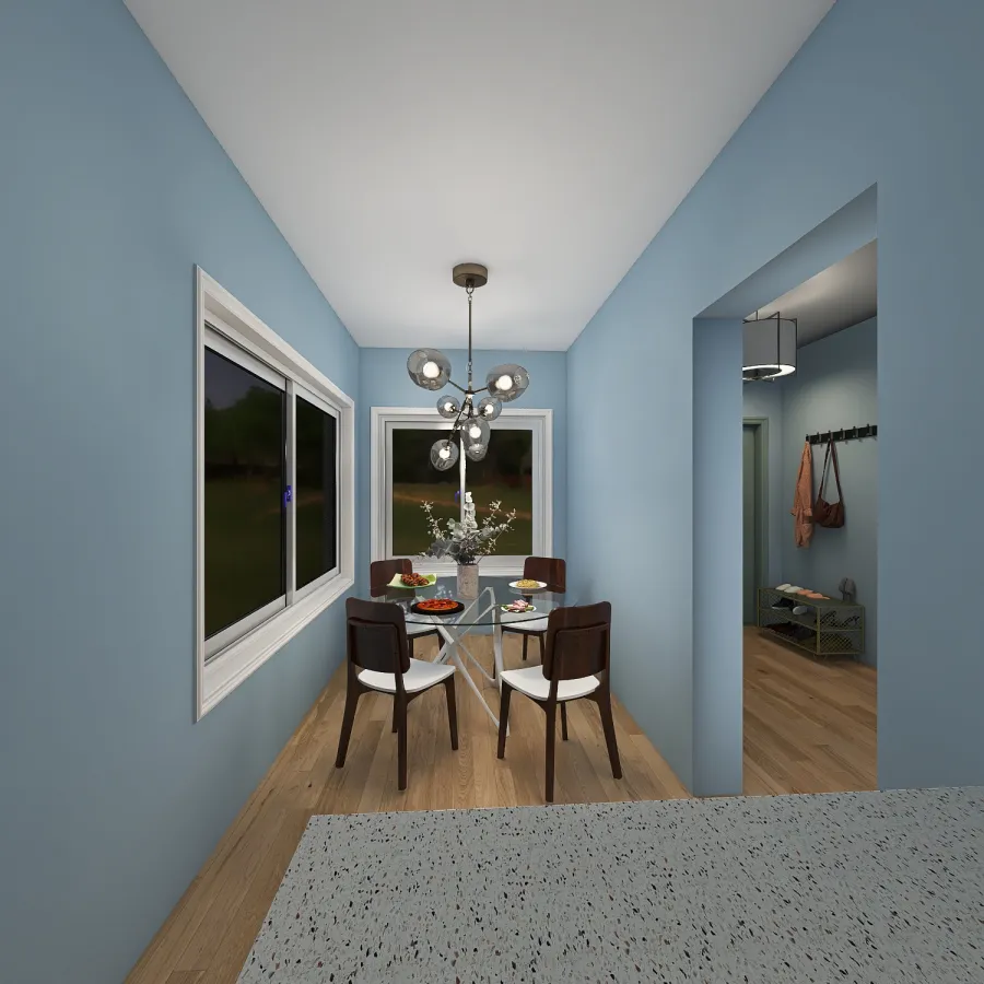 Blue Themed House 3d design renderings