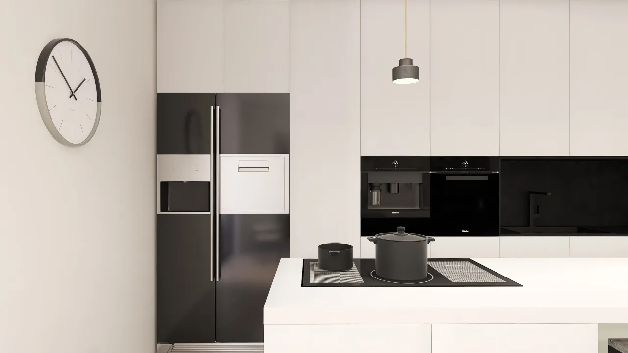 Modern StyleOther White Grey Kitchen 3d design renderings