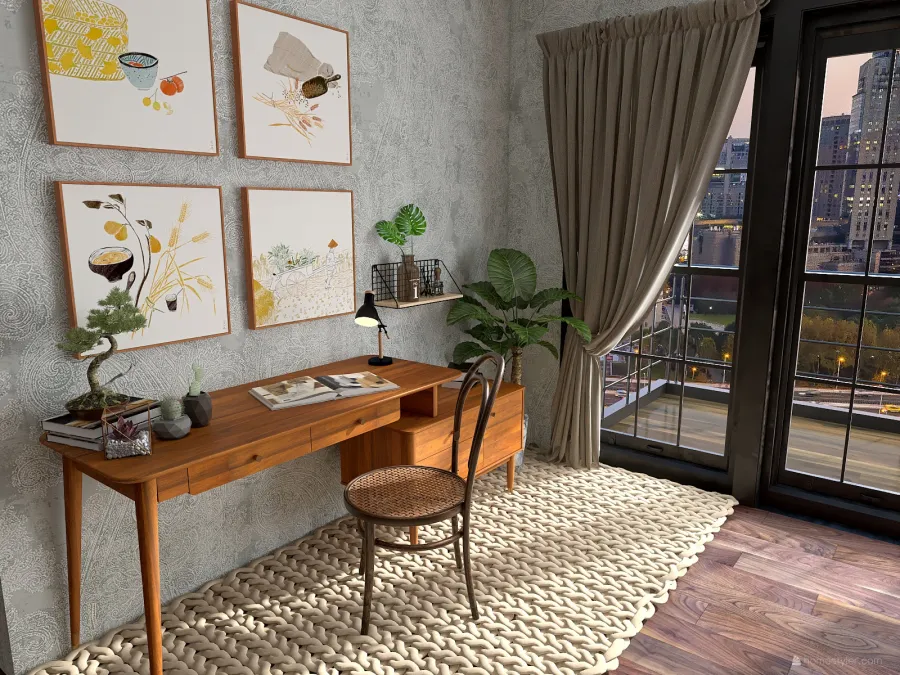 Eclectic Bedroom Apartment 3d design renderings