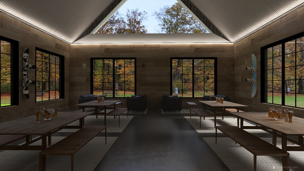Modern Green Dining Room 3d design renderings