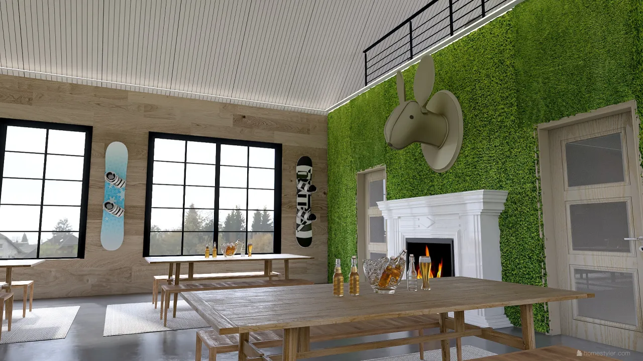 Modern Green DiningRoom 3d design renderings
