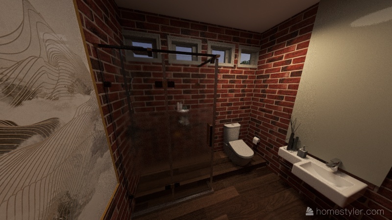 Earth & Water Bathroom 3d design renderings