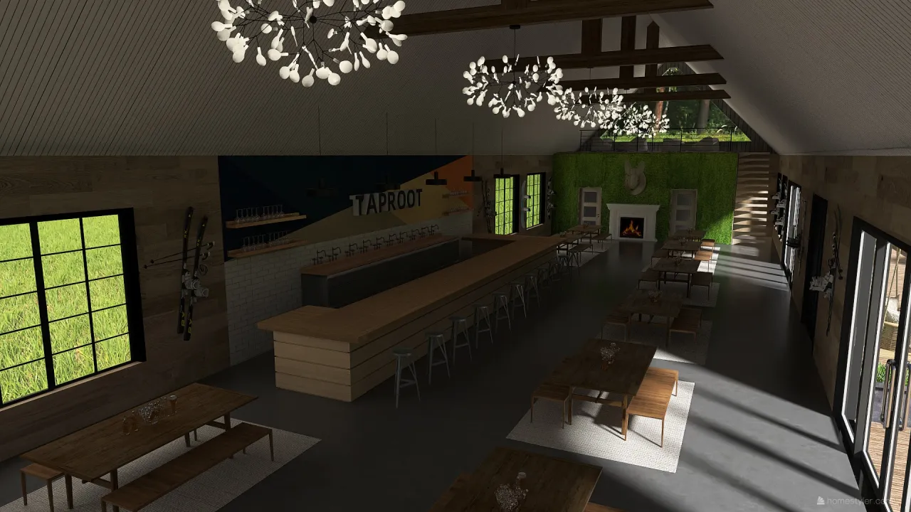 Modern Green DiningRoom 3d design renderings