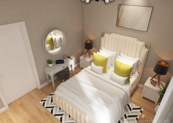 bedroom scandinavia Design Rendering